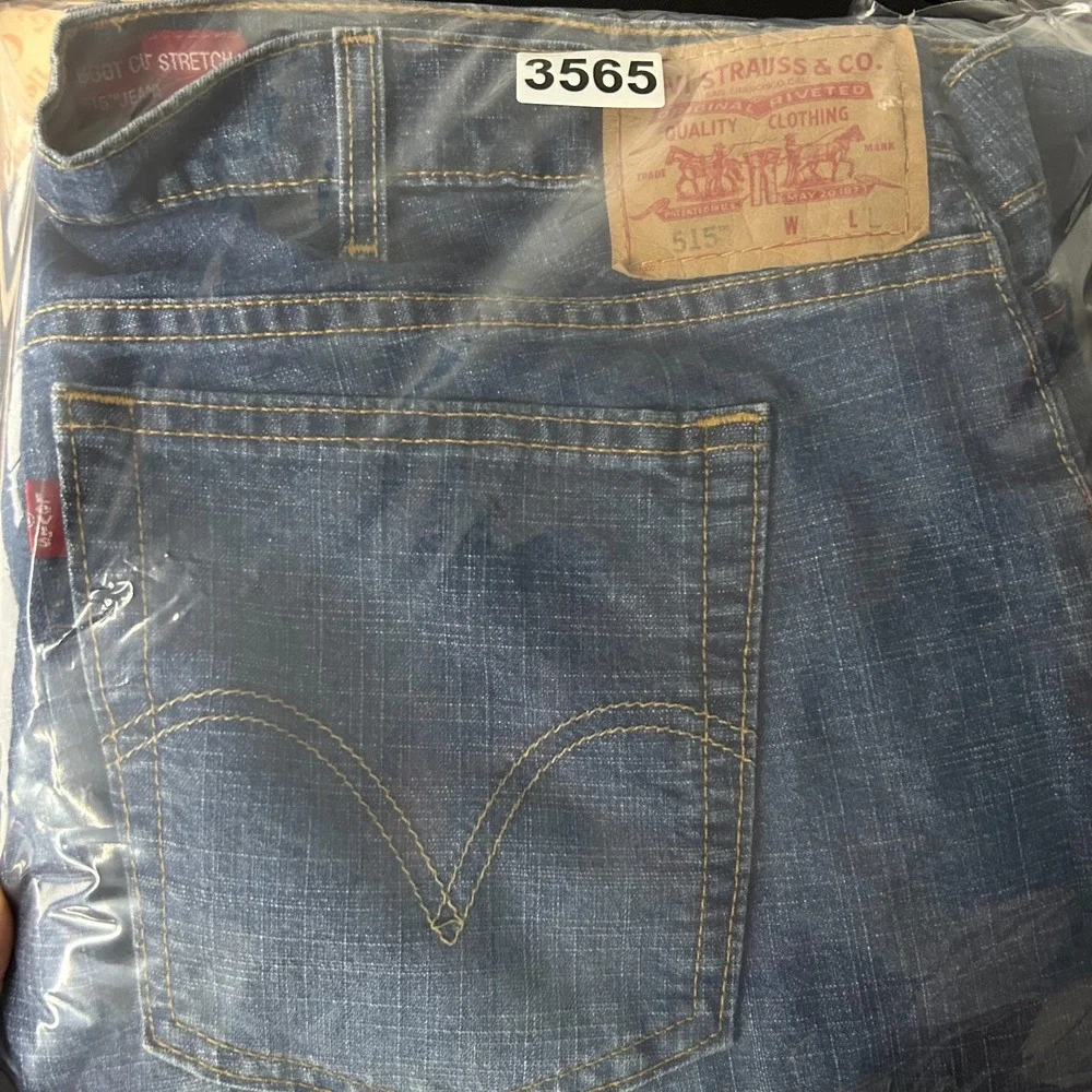 Levi's 515 Nouveau Boot Cut Stretch Jeans Womens Blue Denim High Waisted - 41X32